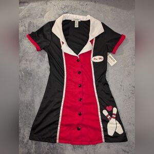 Pin Me Women's Black and Red Bowling Dress